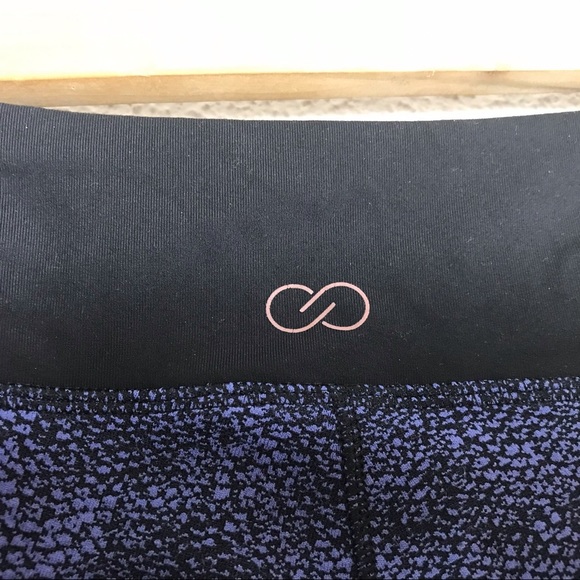 Calia Black/Blue Wide‎ Waistband Nylon Spandex Textured Mesh Leggings Small - Picture 4 of 9